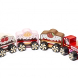 Petit train en bois avec aimants Cakes 4 pièces CUBIKA