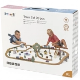 Circuit de train en bois POLARB, 90 pièces
