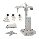 Ensemble spatial avec grue et rampe de lancement