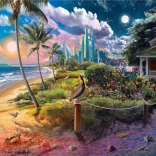 NORIMPEX peinture au diamant – maison sur la plage 30 × 40 cm