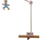 Hess support en bois pour mobile au-dessus du lit bébé – rose, avec pince robuste