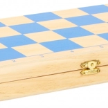 Échecs en bois pour enfants small foot – set pliable avec pièces colorées