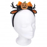 Serre-tête de carnaval avec oreilles et décoration citrouille