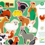 Djeco magnets À la ferme – ensemble en bois 24 pcs