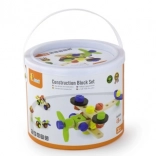 Jeu de construction en bois type constructeur dans un seau, 48 pièces (3+)