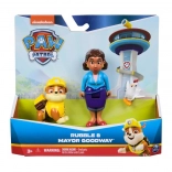 Set de figurines PAT' PATROUILLE - Rubble et la mairesse Goodway avec Chickaletta