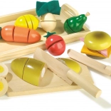 SMALL FOOT ensemble petit-déjeuner en bois à découper