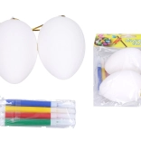 Œufs en plastique à colorier 5 × 8 cm, 2 pcs avec feutres