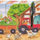 GOKI cubes en bois saisons à la ferme, 12 cubes