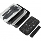 bento box noir à motif chat 1,2 l
