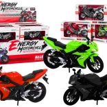 Moto sportive 1:12 – modèle en métal avec direction orientable