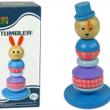 Pyramide éducative en bois Chien avec chapeau