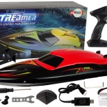 Bateau RC rapide 2,4 GHz rouge 35 km/h