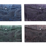 Pochette plastique à bouton-pression 35 × 25 cm avec motif carte mère