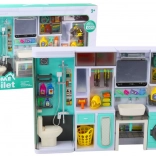 Set de salle de bain pour enfants 4‑en‑1 – douche, toilettes, machine à laver et accessoires