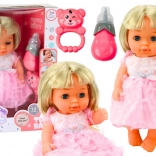 Poupée en Robe Rose avec Accessoires et Sons