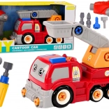 Camion-grue dessiné à démonter DIY – rouge