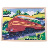 Puzzle en bois train historique Duchesse de Hamilton 35 pièces