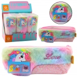 Trousse peluche avec licorne et détails scintillants