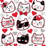 Motifs Thermocollants Visages de Chats