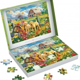 Puzzle EUROGRAPHICS Connecting Pieces chiots au printemps 48 pièces