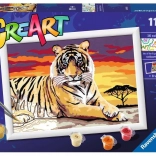 Peinture par numéros Tigre Majestueux 24x18 cm