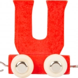 small foot petit train en bois – lettre U, wagon coloré