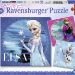 Ravensburger puzzle La Reine des neiges : Elsa, Anna et Olaf 3×49 pièces