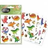 Tatouages temporaires Dinosaures, 4 planches