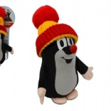 La Petite Taupe avec bonnet rouge‑jaune – peluche 15 cm