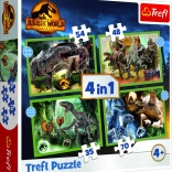 Puzzle 4-en-1 dinosaures dangereux Jurassic World