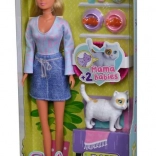 Poupée Steffi et soin des chats