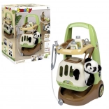 Smoby chariot de vétérinaire avec panda et caisse de transport 2-en-1