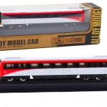 Modèle de train de collection rouge‑blanc 1:48 en métal