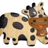 Magnet en bois – grande vache