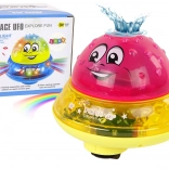 Balle d'eau UFO avec diodes et musique joyeuse rose