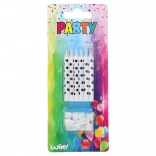 Bougies à pois noirs avec supports 12 pcs