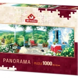 Puzzle panoramique Art Puzzle L’invité sur la véranda, 1000 pièces
