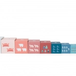 Cubes empilables en carton avec chiffres et animaux