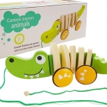 Tracteur crocodile en bois