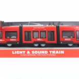 Tramway rouge à piles avec effets