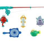Jeu de pêche pour enfants avec canne et animaux aquatiques