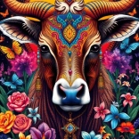 Puzzle La vache et le secret des fleurs 1000 pièces