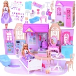 Maison de poupée pliable avec valisette et poupée ANLILY