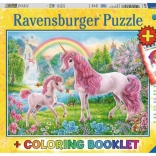 Puzzle Licornes magiques XXL 100 pièces + livre de coloriage RAVENSBURGER
