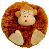 Singe magnétique en bois avec pompon
