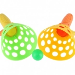 Jeu Catch Ball en plastique – ensemble de 2 paniers et 3 balles, 19 cm dans un filet