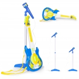 Guitare électrique avec micro et support pour enfants, compatible MP3, bleu