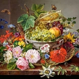 Puzzle nature morte avec fleurs et fruits 2000 pièces Castorland