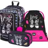 Set scolaire Sac à dos, Trousse et Sac de sport Sneakers